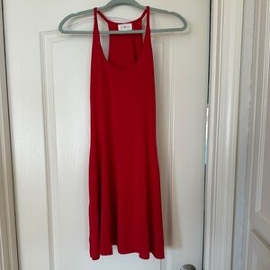 Never been worn! LOFT Lou & Grey Signaturesoft red mini dress with pockets